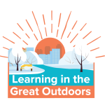 The image is the logo for "Learning in the Great Outdoors" - the theme from ABC Life Literacy Canada for Family Literacy Day 2022