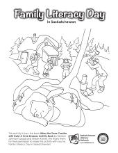 This is an image of an activity sheet from When the Trees Crackle with Cold: A Cree Seasons Activity Book - a colouring page from Great Moon