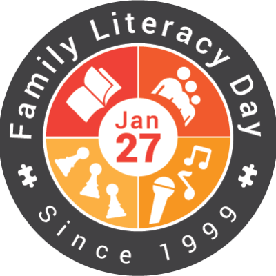 This is the logo for Family Literacy Day in Canada, from ABC Life Literacy Canada. It has the words Family Literacy Day Since 1999 in a circle and January 27 in the middle.